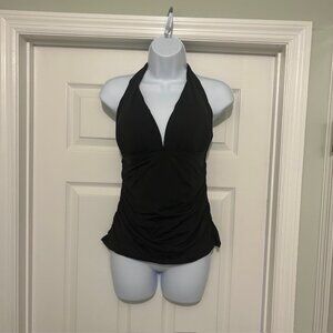 Lauren Ralph Lauren size 10 black halter tankini top